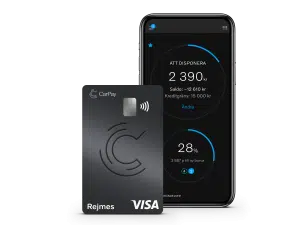 Bild på ett betalkort och appen CarPay.